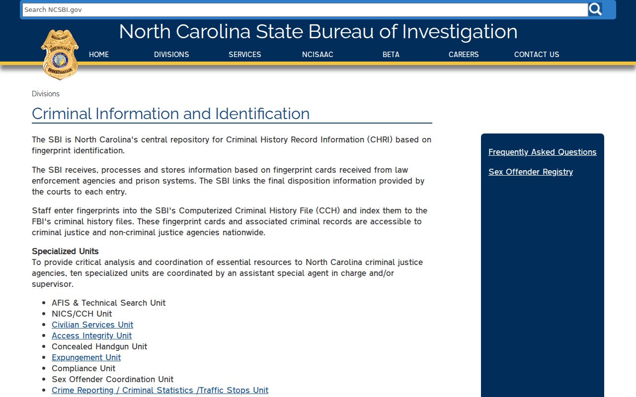 Stokes County arrest history NCSBI repository information