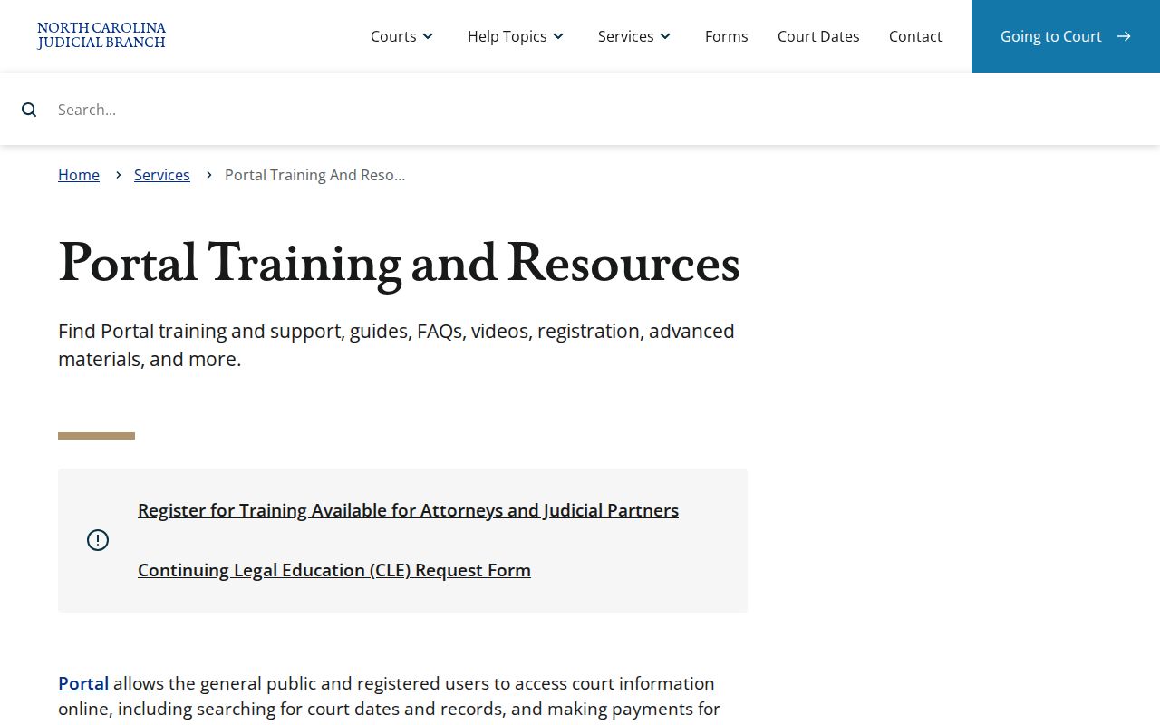 Stokes County criminal court case eCourts portal training
