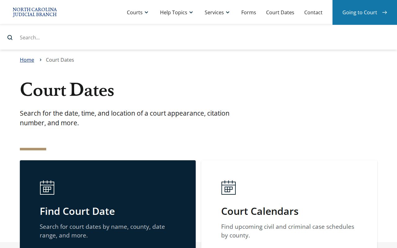 Stokes County criminal court case dates search