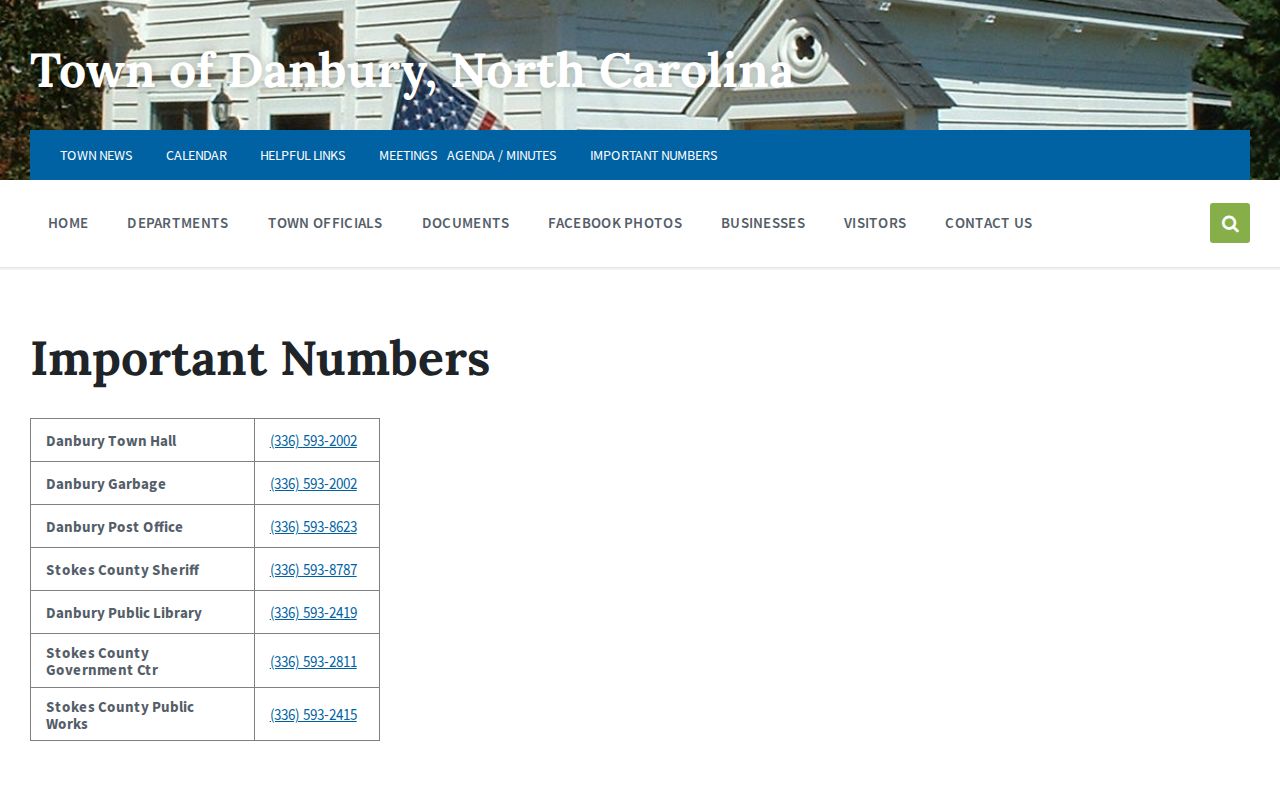 Danbury criminal history official contact numbers
