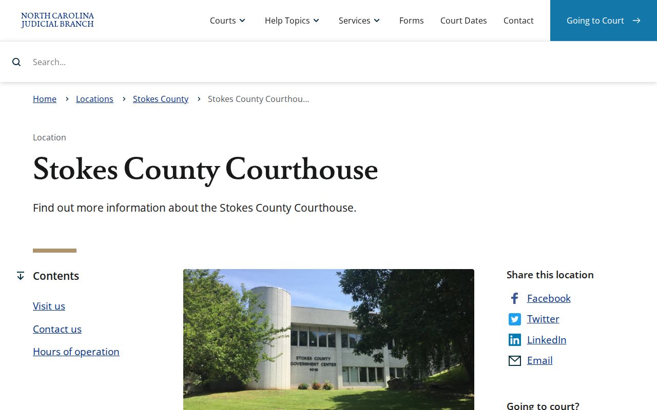 Stokes County criminal history courthouse record source